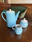 Mikasa Cera-stone D1500 Blue & White Ceramic Coffee Pot Set 3PCS Japan. Fixed Price $32.00.