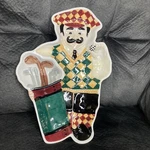 Boston Warehouse Trading Italian Chef Golfer Chip And Dip Tray Plate 16 X11. Fixed Price $19.88.