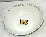 Vintage Lenox Butterfly Meadow 9" Bowl - Live Well / Laugh Often Love Much. Fixed Price $20.00.