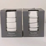 8-PACK Sur Table Fine Ceramic Cereal Bowls 5.75" White With Black Rim Read. Fixed Price $42.95.