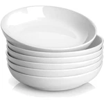 Porcelain Pasta Bowls Set Of 6, 30OZ White Soup Salad Plates. Fixed Price $42.74.