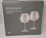 Harley Davidson Etched Bar & Shield Tire Tread Wine Glass Set Of Two 20 Oz New. Fixed Price $28.00.