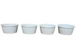 Revol Porcelaine France Set Of 4 Small Bowls White Scalloped Rim Embossed Euc. Fixed Price $33.48.