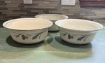 Set Of 3 Lenox Chinastone Poppies Blue - 8 1/2" Vegetable Serving Bowl. Fixed Price $45.00.