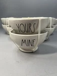Rae Dunn Bowls Yours Mine Cereal Soup Artisan Collection Magenta New Set Of 2. Fixed Price $14.50.