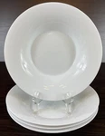 4 Beautiful Crate & Barrel Nan Swid 9 White Porcelain Coupe Soup Bowls. Fixed Price $49.99.