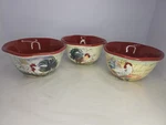 Certified International Susan Winget Le Rooster 3 Pc. Set Of 6" Ice Cream Bowls. Fixed Price $24.00.