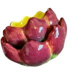 Department 56 Red Green Artichoke Ceramic Candle Holder Home Decor Bowl. Fixed Price $30.80.
