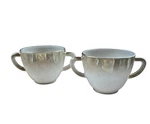 Lot 2 Vtg. 1050S Federal Glass Metallic Sugar Bowl Replacement No Lid X 3.5". Fixed Price $8.55.