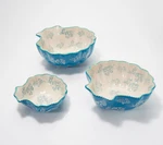 Temp-tations S/3 Bowls Mixing,serving 2.5, 1.5, 0.5 Qt Summer Shell H217862. Fixed Price $49.72.