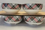 4 Mikasa Tartan White Plaid Christmas Fruit Bowls Ralph Lauren Dupe Holiday. Fixed Price $59.99.