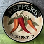 Certified International Jennifer Brinley Pasta Serving Bowl Fresh Picked Peppers. Fixed Price $35.00.