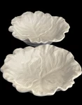 Abigails Italian Pottery White Leaf Glazed Pasta / Soup Bowls 8.25 Set Of. Fixed Price $39.95.
