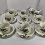 Mikasa Court L3132 18-PIECE Tea Coffee Set Green Leaves & Plums 1990S. Fixed Price $50.00.