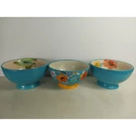 3 Pioneer Woman Aqua Floral Bowls. Fixed Price $19.99.
