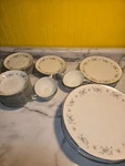 Vtg Noritake Fine China Wellesley Dishes 6214 Discontinued Made Japan Wht/aqu. Fixed Price $9.45.