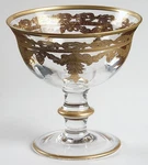 Arte Italica Vetro Gold Footed Dessert Dish 5611794. Fixed Price $105.00.