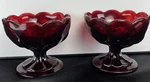 Vintage Ruby Red Anchor Hocking Fairfield Candy Dessert Bowl Compote Set Of 2. Fixed Price $10.00.