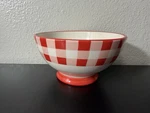 Pioneer Woman Footed Cereal Soup Bowl 1PC Charming Check Red Gingham. Fixed Price $13.95.