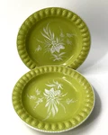 Pv Italy Two (2) Green 10" Ceramic Soup Bowls Handpainted. Fixed Price $24.82.