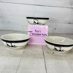 1960'S Wellsville China WLS33 Fade Gray Edge Carriage Lamp Fence 5" Bowls Set. Fixed Price $27.19.