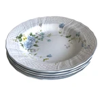 Set Of 4 Mikasa Precious Blue Michelle Large Rim Soup Bowls 9.25" D2501 Japan. Fixed Price $31.99.