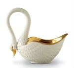 Euc Objet White Swan Bowl Limoges Porcelain 24K Gold. Fixed Price $215.00.