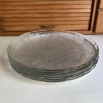 Set (6) Arcoroc Usa Canterbury Crocus Floral Clear Glass 10.75" Dinner Plates. Fixed Price $39.00.