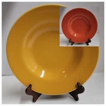 Vtg Syracuse Restaurant Individual Pasta Bowl Gold Or Persimmon Red 12" Rare Euc. Fixed Price $30.00.