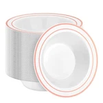 100 Pack Disposable Soup Bowls With Rose Gold Rim, 12OZ Premium Heavy Duty Pl.... Fixed Price $75.88.