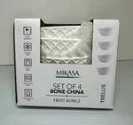 Set Of 4 Mikasa Trellis Bowls Berry Fruit Bone China White. Fixed Price $24.99.