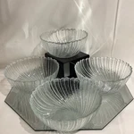 Arcoroc Seabreeze Cereal Bowl Swirl Pattern Tempered Glass - Set Of 4. Fixed Price $14.95.