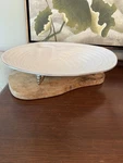 Vintage Michael Aram Large Clam Shell Bowl Platinum Trim Spiral Sea Feet. Fixed Price $199.00.