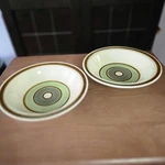 Premiere Jeweltones Jade P2401 Set Salad Bowls 8" Mcm Japan Stoneware Plates. Fixed Price $23.00.