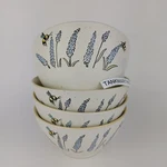 Set Of 4 Spectrum Designz Lavender Flowers Garden W/ Bees 6" Ceramic Bowls. Fixed Price $139.94.