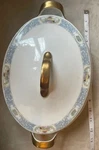Hutschenreuther Selb Bavaria Amherst Covered Vegetable Bowl Blue Gold Trim. Fixed Price $40.00.