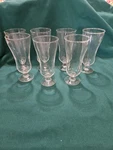 Vintage Parfait Glasses Clear With Small Ribbed Stem 6" X 1/2" Set Of 7. Fixed Price $14.75.