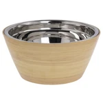 Hubert Serving Bowl Butcher Block Faux Wood Melamine With Stainless Steel. Fixed Price $66.39.