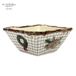 St. Nicholas Square Snow Valley 20OZ Soup Cereal 6" Bowl Houndstooth Pinecone. Fixed Price $8.95.
