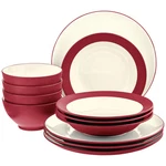 Colorwave Raspberry 12-PIECE (cherry) Stoneware Coupe Dinnerware Set, Service Fo. Fixed Price $145.60.