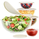 Glass Mixing With Lids Set - 5 Packs, Borosilicate Nesting Bowls.... Fixed Price $46.90.
