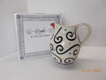 Pitcher M. Bagwell Collection Happy Together With Dots 7" Tall Ceramic Pottery. Fixed Price $75.00.
