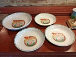 Large 11" Ceramic Pasta Delizioso Serving & Three 8 1/2" Bowls. Fixed Price $34.90.