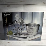 New-open Box Artland 8 Piece Polka Dot Stainless Steel Bar Tool Set W/ice Bucket. Fixed Price $49.99.