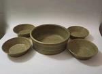 Maine Kiln Works Studio Art Pottery Stoneware Bowls 5 Set. Fixed Price $79.00.