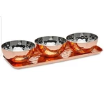 Copper Condiment Bowl Set Godinger Gathering New Box, Gifts, Home Decor. Fixed Price $29.99.