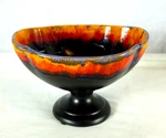 Vtg 60S Royal Haeger #RG-114 Footed Bowl Compote Vase Black Mistique 5". Fixed Price $79.00.