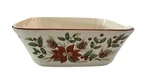 Longaberger Pottery Bowl #31490 Natures Garland Poinsettia Holiday Square 9.5". Fixed Price $29.99.