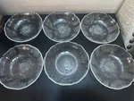 Set Of 6 Arcoroc France Fleur 5 3/4 Berry Dessert/salad Bowls Shallow. Fixed Price $25.00.