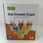 Green Direct Ice Cream Cups With Matching Spoons Set Of 12 Pre Owned. Fixed Price $25.00.